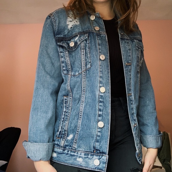 NEW distressed denim jacket - Picture 2 of 4